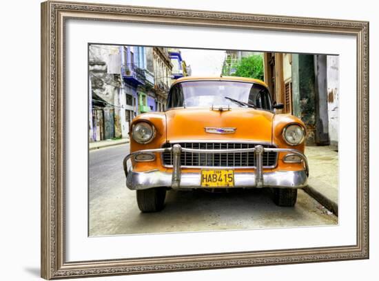 Cuba Fuerte Collection - Detail on Orange Classic Chevrolet-Philippe Hugonnard-Framed Photographic Print