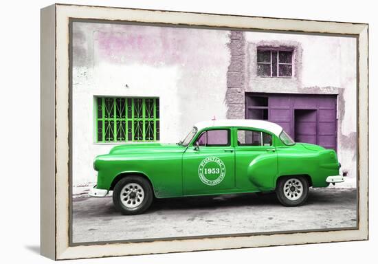 Cuba Fuerte Collection - Green Pontiac 1953 Original Classic Car-Philippe Hugonnard-Framed Premier Image Canvas