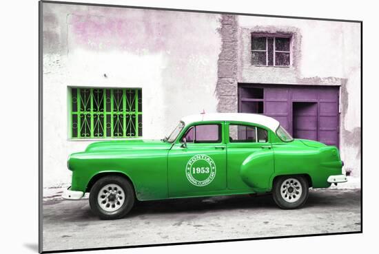 Cuba Fuerte Collection - Green Pontiac 1953 Original Classic Car-Philippe Hugonnard-Mounted Photographic Print