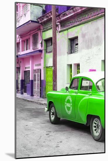 Cuba Fuerte Collection - Green Taxi Car in Havana-Philippe Hugonnard-Mounted Photographic Print