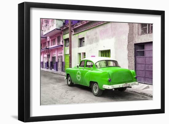 Cuba Fuerte Collection - Green Taxi Pontiac 1953-Philippe Hugonnard-Framed Photographic Print