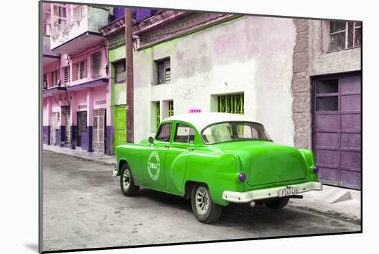 Cuba Fuerte Collection - Green Taxi Pontiac 1953-Philippe Hugonnard-Mounted Photographic Print