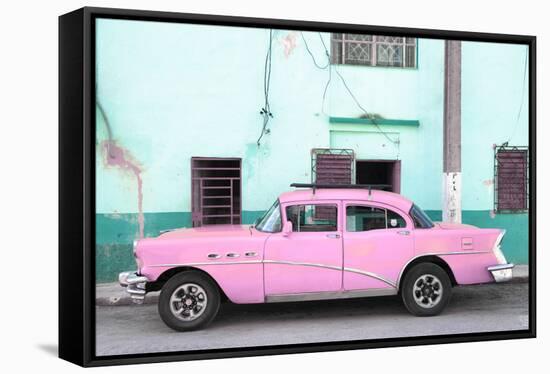 Cuba Fuerte Collection - Havana Classic American Pink Car-Philippe Hugonnard-Framed Stretched Canvas