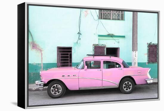 Cuba Fuerte Collection - Havana Classic American Pink Car-Philippe Hugonnard-Framed Premier Image Canvas