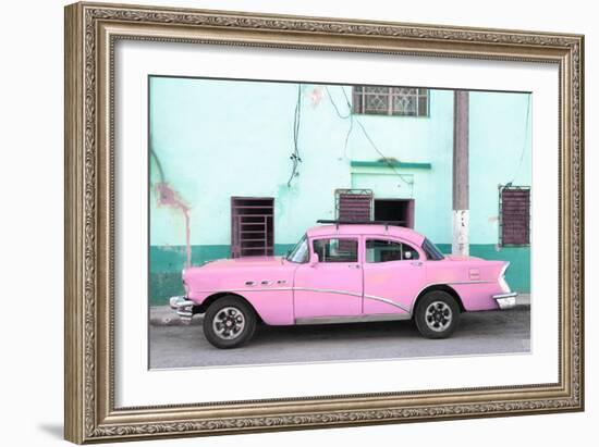 Cuba Fuerte Collection - Havana Classic American Pink Car-Philippe Hugonnard-Framed Photographic Print