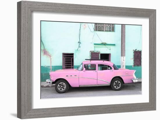 Cuba Fuerte Collection - Havana Classic American Pink Car-Philippe Hugonnard-Framed Photographic Print