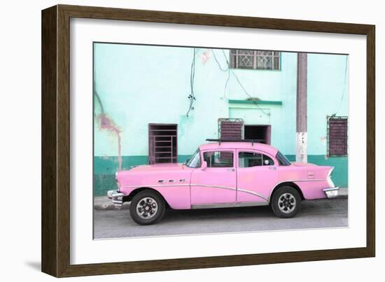 Cuba Fuerte Collection - Havana Classic American Pink Car-Philippe Hugonnard-Framed Photographic Print