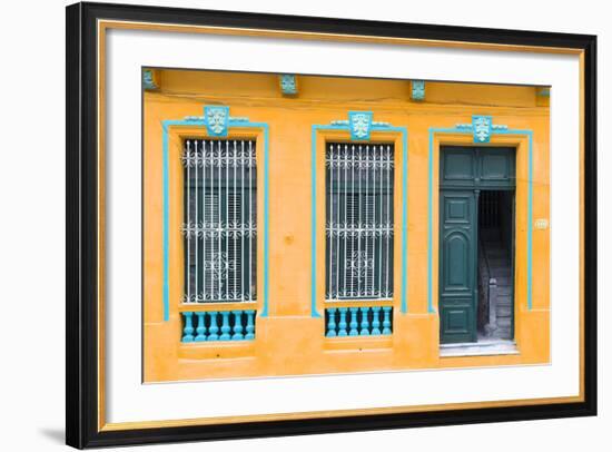 Cuba Fuerte Collection - Havana Orange Façade-Philippe Hugonnard-Framed Photographic Print