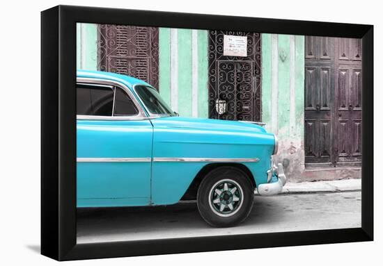 Cuba Fuerte Collection - Havana Turquoise Car-Philippe Hugonnard-Framed Premier Image Canvas