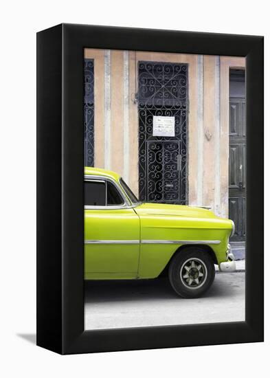 Cuba Fuerte Collection - Lime Green Classic Car-Philippe Hugonnard-Framed Premier Image Canvas