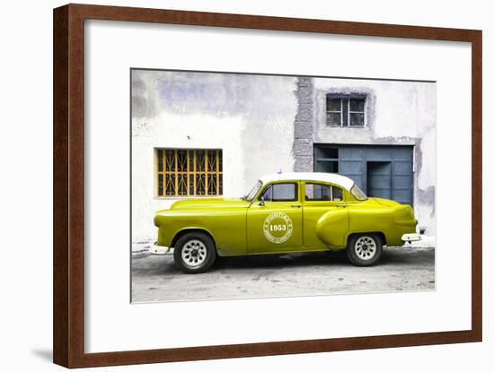 Cuba Fuerte Collection - Lime Green Pontiac 1953 Original Classic Car-Philippe Hugonnard-Framed Photographic Print