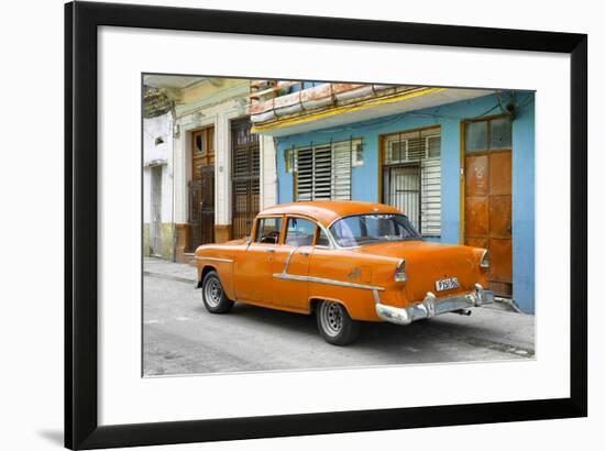 Cuba Fuerte Collection - Old Cuban Orange Car-Philippe Hugonnard-Framed Photographic Print