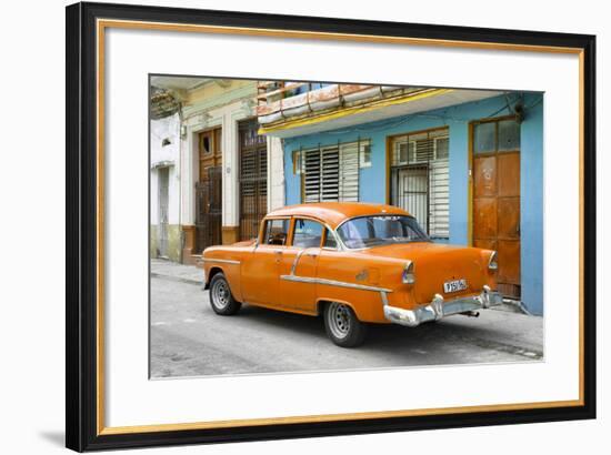 Cuba Fuerte Collection - Old Cuban Orange Car-Philippe Hugonnard-Framed Photographic Print