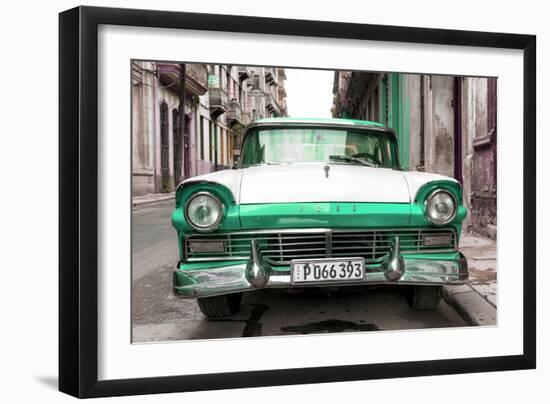 Cuba Fuerte Collection - Old Ford Green Car-Philippe Hugonnard-Framed Photographic Print