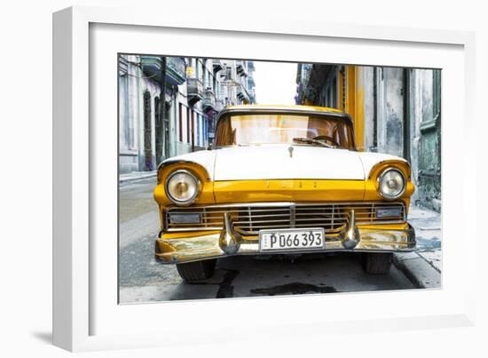 Cuba Fuerte Collection - Old Ford Orange Car-Philippe Hugonnard-Framed Photographic Print