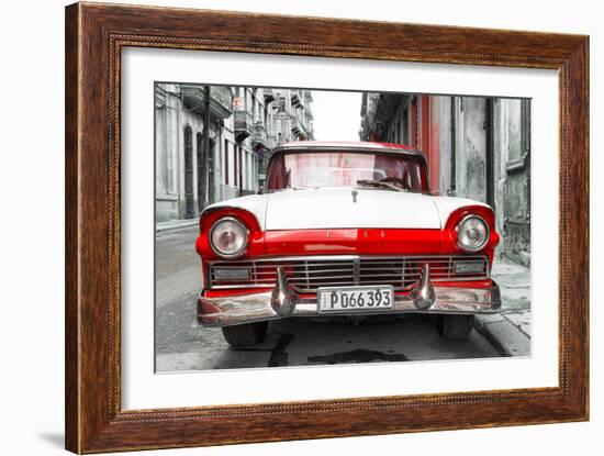 Cuba Fuerte Collection - Old Ford Red Car-Philippe Hugonnard-Framed Photographic Print