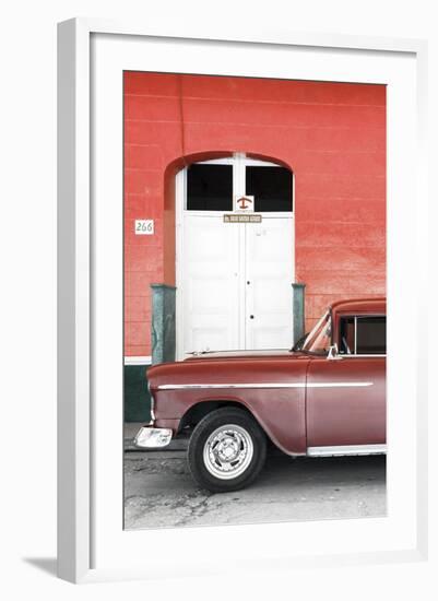 Cuba Fuerte Collection - Old Red Car II-Philippe Hugonnard-Framed Photographic Print