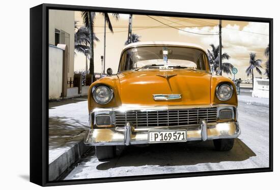 Cuba Fuerte Collection - Orange Chevy-Philippe Hugonnard-Framed Stretched Canvas