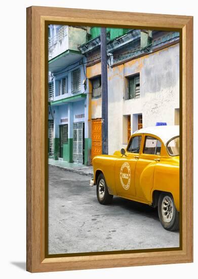 Cuba Fuerte Collection - Orange Taxi Car in Havana-Philippe Hugonnard-Framed Premier Image Canvas