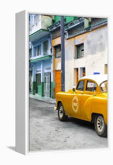 Cuba Fuerte Collection - Orange Taxi Car in Havana-Philippe Hugonnard-Framed Premier Image Canvas