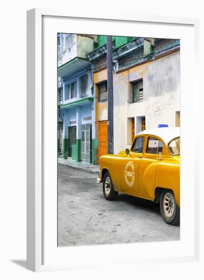 Cuba Fuerte Collection - Orange Taxi Car in Havana-Philippe Hugonnard-Framed Photographic Print