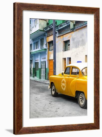 Cuba Fuerte Collection - Orange Taxi Car in Havana-Philippe Hugonnard-Framed Photographic Print