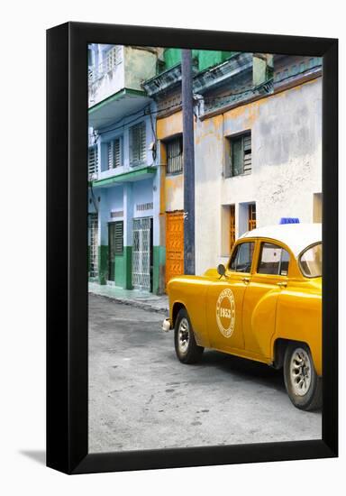 Cuba Fuerte Collection - Orange Taxi Car in Havana-Philippe Hugonnard-Framed Premier Image Canvas