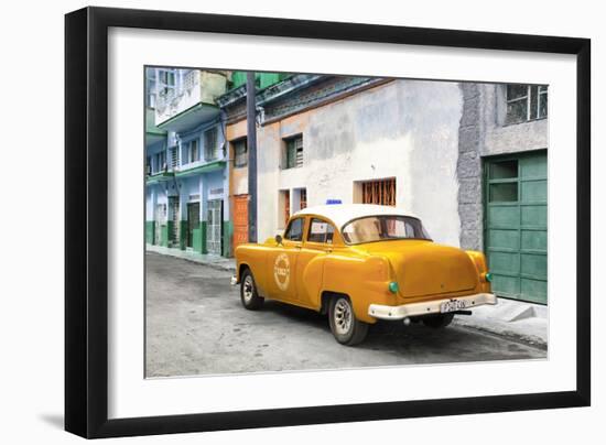 Cuba Fuerte Collection - Orange Taxi Pontiac 1953-Philippe Hugonnard-Framed Photographic Print