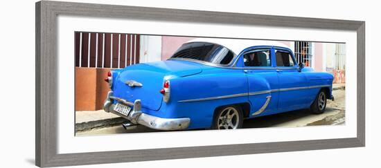 Cuba Fuerte Collection Panoramic - American Classic Blue Car-Philippe Hugonnard-Framed Photographic Print