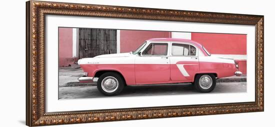 Cuba Fuerte Collection Panoramic - American Classic Car White and Pink-Philippe Hugonnard-Framed Photographic Print