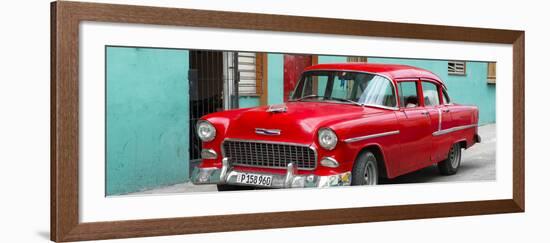 Cuba Fuerte Collection Panoramic - Beautiful Classic American Red Car-Philippe Hugonnard-Framed Photographic Print