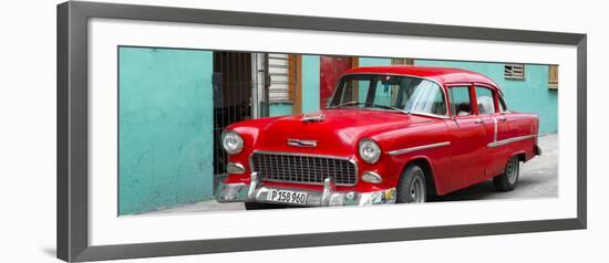 Cuba Fuerte Collection Panoramic - Beautiful Classic American Red Car-Philippe Hugonnard-Framed Photographic Print