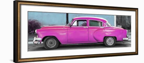 Cuba Fuerte Collection Panoramic - Beautiful Retro Pink Car-Philippe Hugonnard-Framed Photographic Print