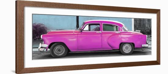 Cuba Fuerte Collection Panoramic - Beautiful Retro Pink Car-Philippe Hugonnard-Framed Photographic Print