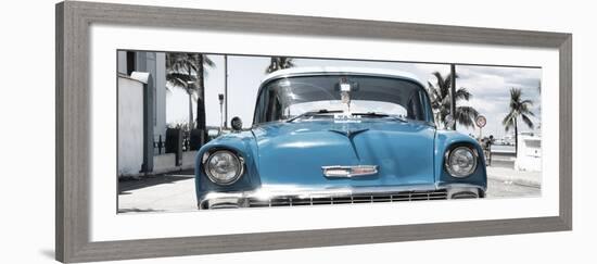 Cuba Fuerte Collection Panoramic - Blue Chevy-Philippe Hugonnard-Framed Photographic Print