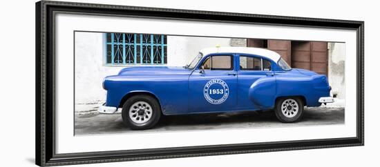 Cuba Fuerte Collection Panoramic - Blue Pontiac 1953 Original Classic Car-Philippe Hugonnard-Framed Photographic Print