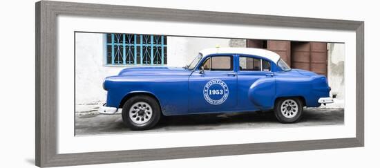 Cuba Fuerte Collection Panoramic - Blue Pontiac 1953 Original Classic Car-Philippe Hugonnard-Framed Photographic Print