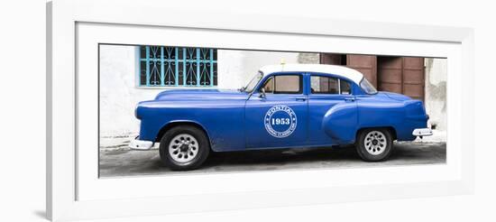 Cuba Fuerte Collection Panoramic - Blue Pontiac 1953 Original Classic Car-Philippe Hugonnard-Framed Photographic Print