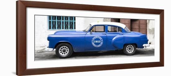 Cuba Fuerte Collection Panoramic - Blue Pontiac 1953 Original Classic Car-Philippe Hugonnard-Framed Photographic Print