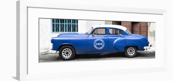 Cuba Fuerte Collection Panoramic - Blue Pontiac 1953 Original Classic Car-Philippe Hugonnard-Framed Photographic Print