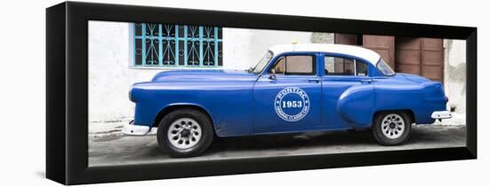 Cuba Fuerte Collection Panoramic - Blue Pontiac 1953 Original Classic Car-Philippe Hugonnard-Framed Stretched Canvas