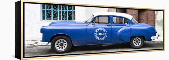 Cuba Fuerte Collection Panoramic - Blue Pontiac 1953 Original Classic Car-Philippe Hugonnard-Framed Stretched Canvas