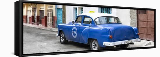 Cuba Fuerte Collection Panoramic - Blue Taxi Pontiac 1953-Philippe Hugonnard-Framed Stretched Canvas