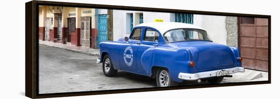 Cuba Fuerte Collection Panoramic - Blue Taxi Pontiac 1953-Philippe Hugonnard-Framed Stretched Canvas