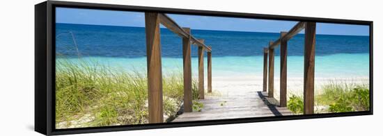 Cuba Fuerte Collection Panoramic - Boardwalk on the Beach II-Philippe Hugonnard-Framed Stretched Canvas