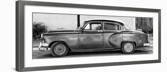 Cuba Fuerte Collection Panoramic BW - Beautiful Vintage Car-Philippe Hugonnard-Framed Premium Photographic Print