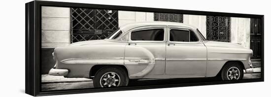 Cuba Fuerte Collection Panoramic BW - Bel Air Classic Car II-Philippe Hugonnard-Framed Stretched Canvas