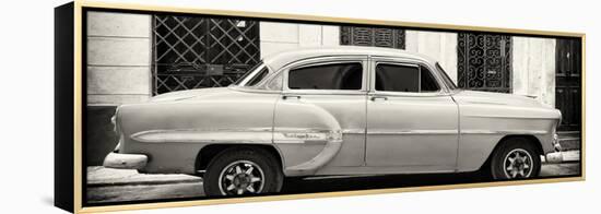 Cuba Fuerte Collection Panoramic BW - Bel Air Classic Car II-Philippe Hugonnard-Framed Stretched Canvas