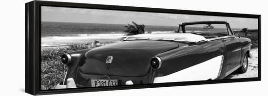 Cuba Fuerte Collection Panoramic BW - Cabriolet Classic Car II-Philippe Hugonnard-Framed Stretched Canvas