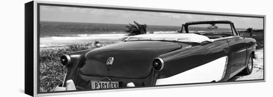 Cuba Fuerte Collection Panoramic BW - Cabriolet Classic Car II-Philippe Hugonnard-Framed Stretched Canvas